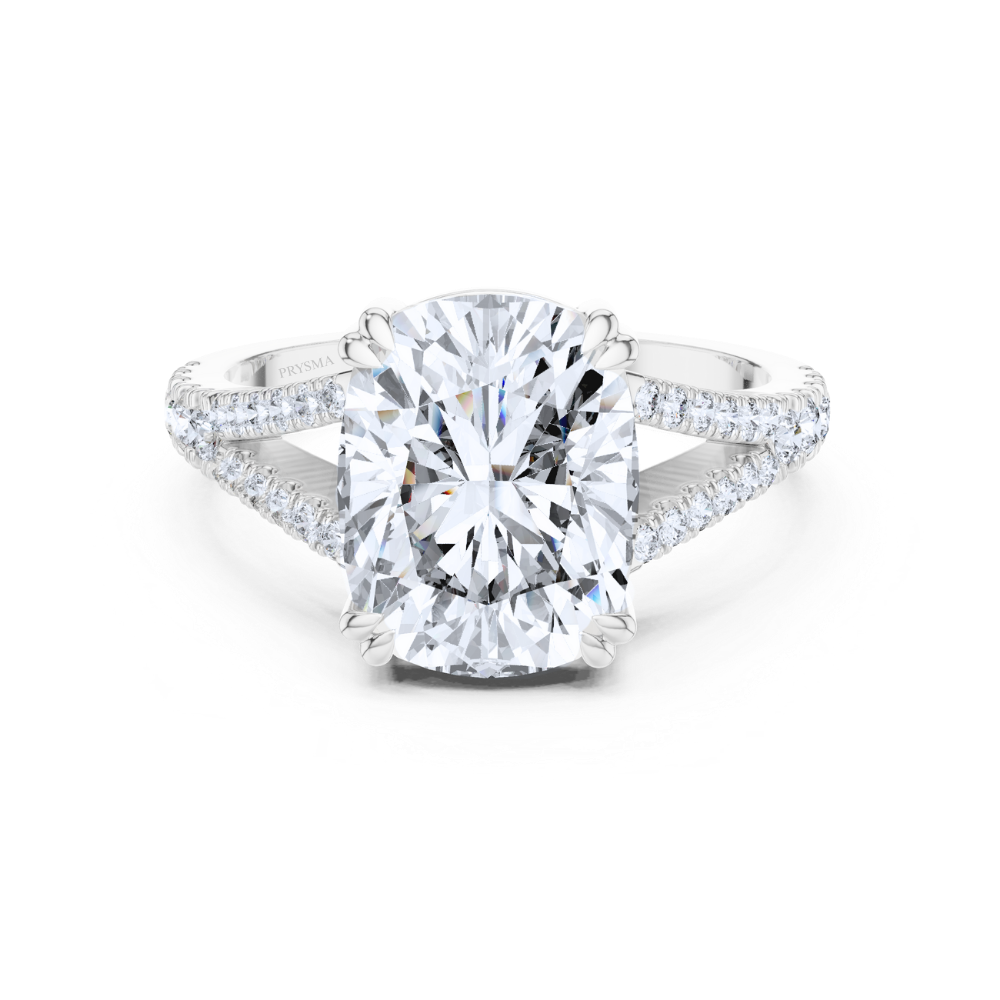 Celestia Split-Shank Cushion Ring