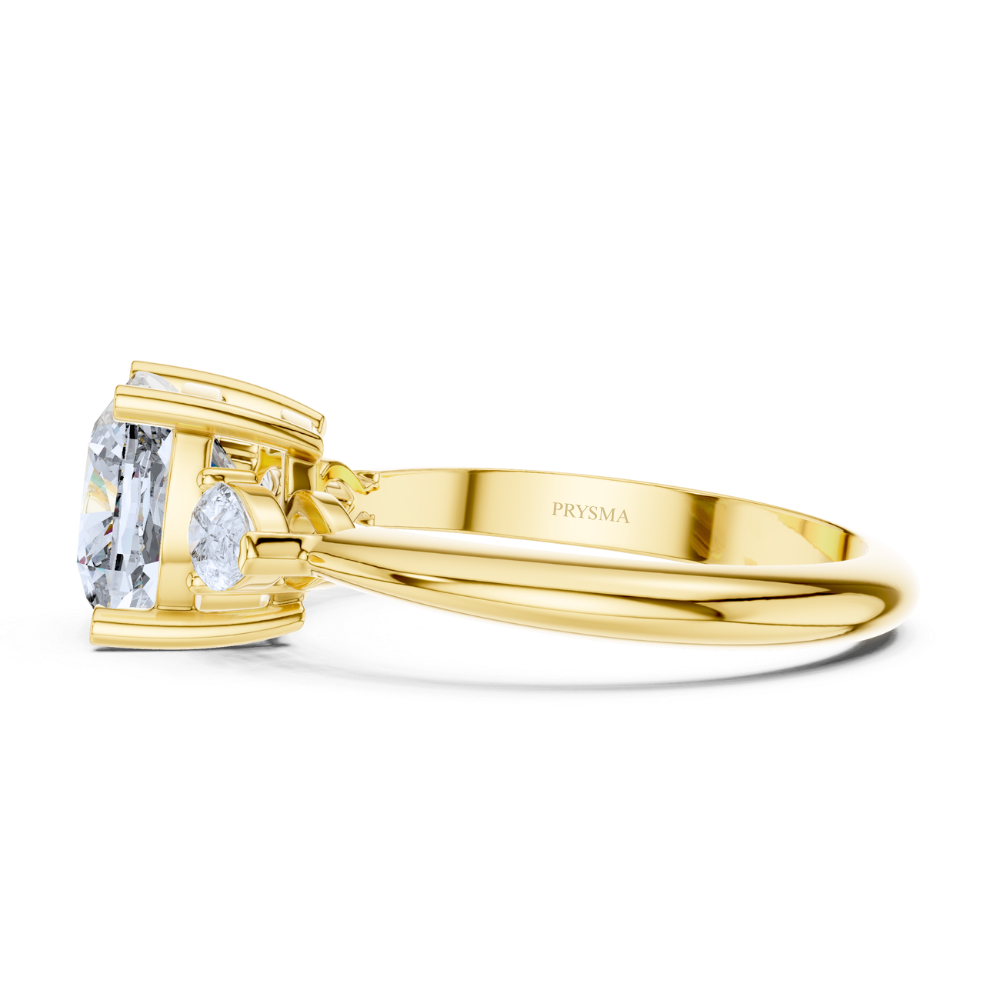 Glimmer Crest Three-Stone Diamond Ring