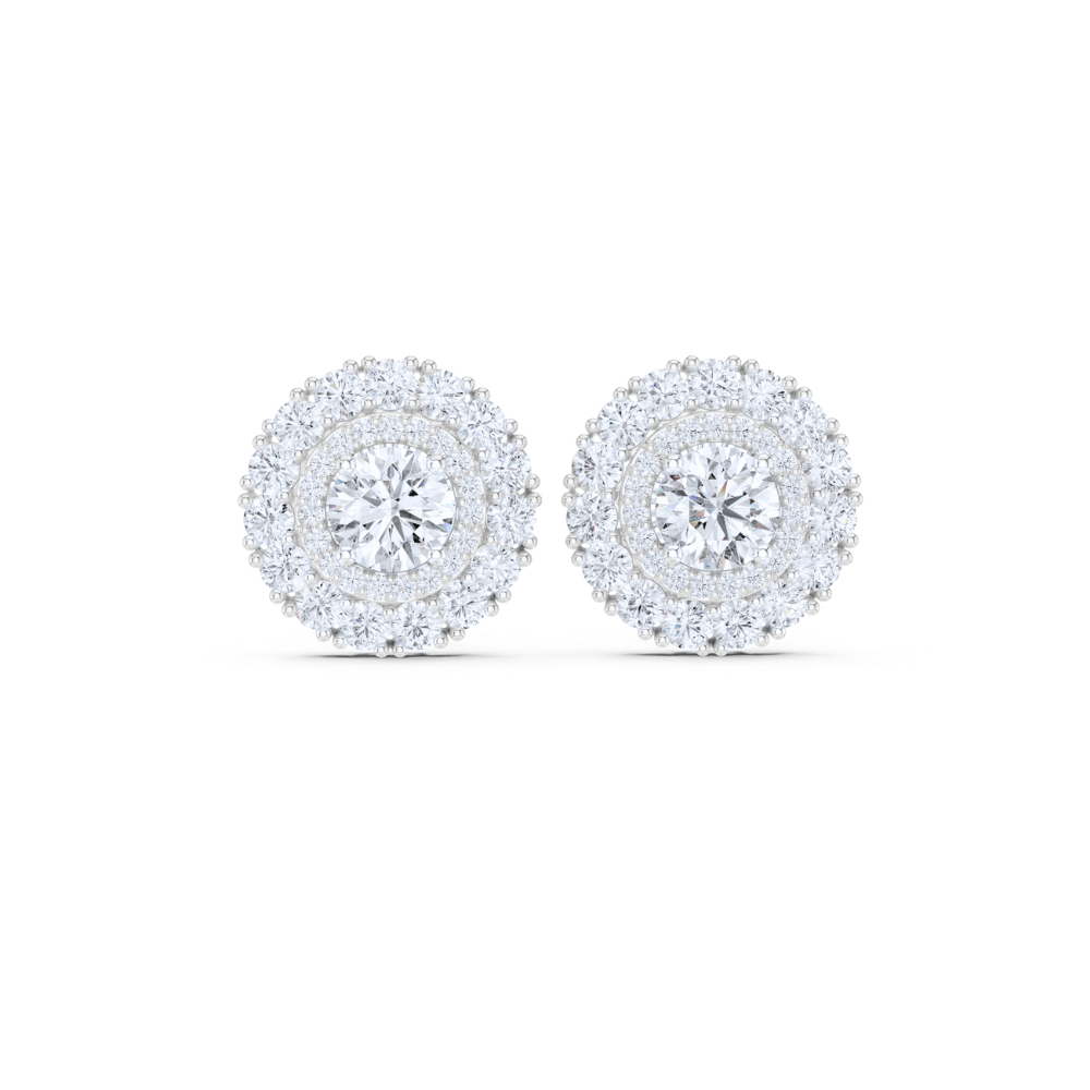 Eternal Halo Triple Diamond Studs