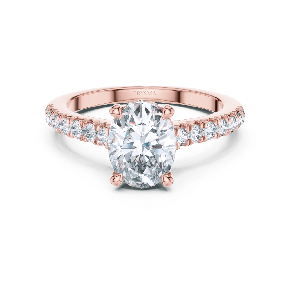 Golden Glow Oval Solitaire Ring