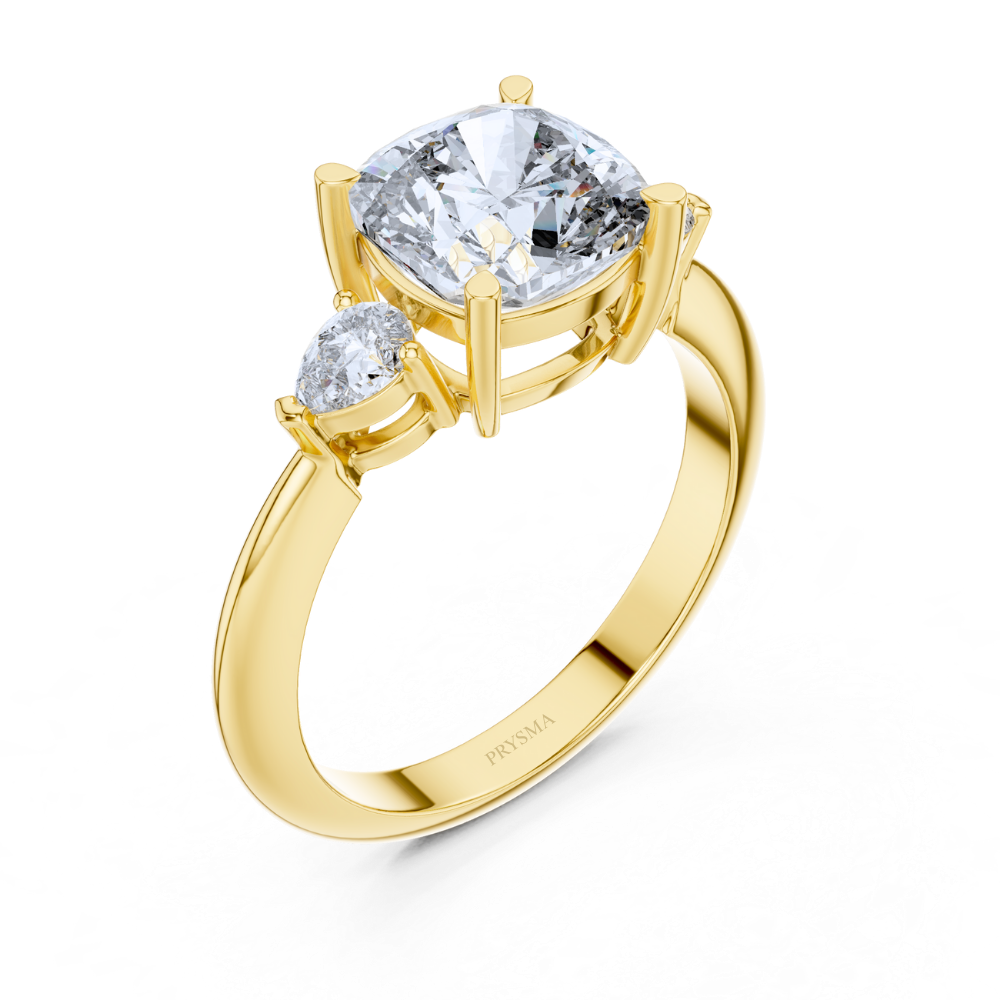 Glimmer Crest Three-Stone Diamond Ring