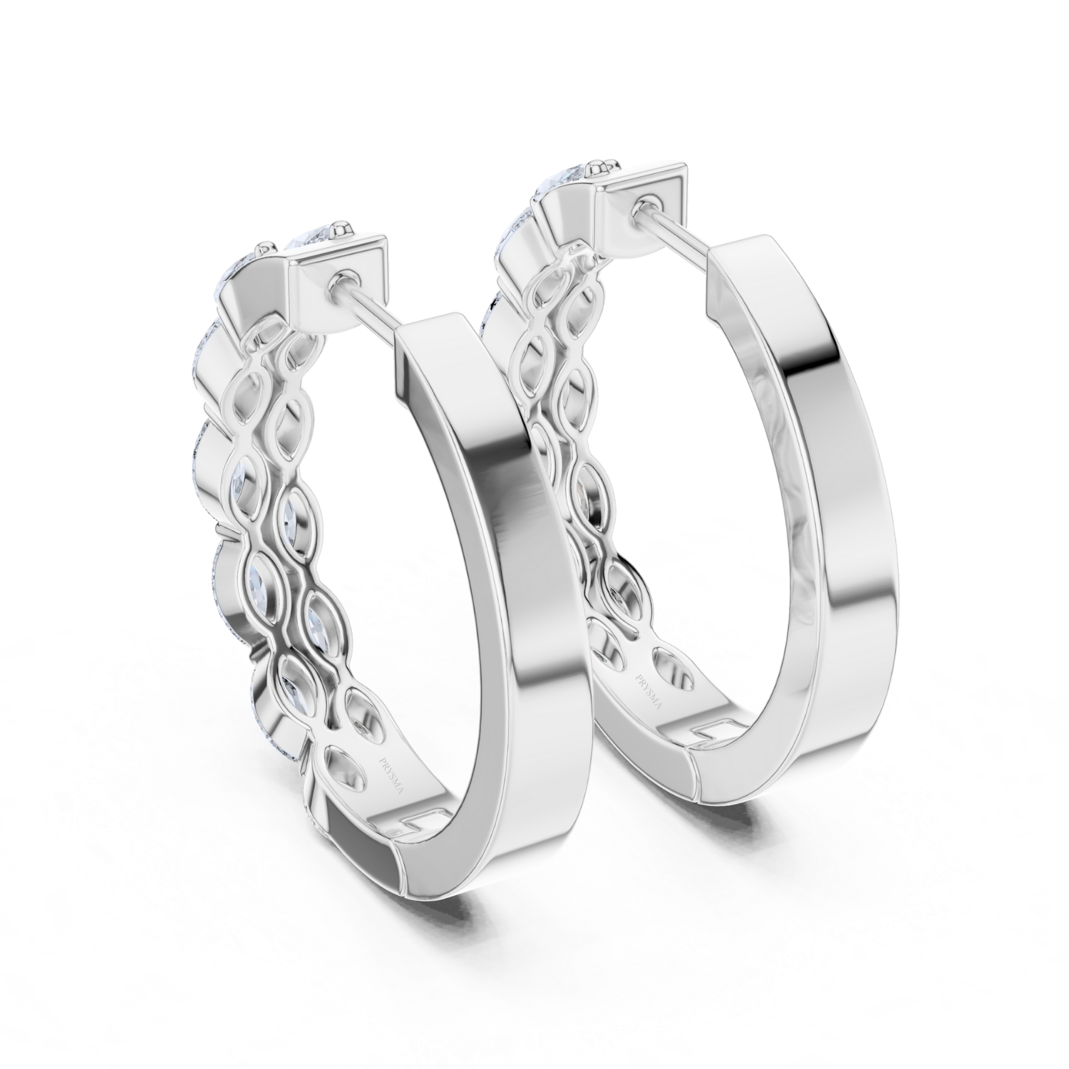 Marquise-Cut Diamond Hoop Earrings