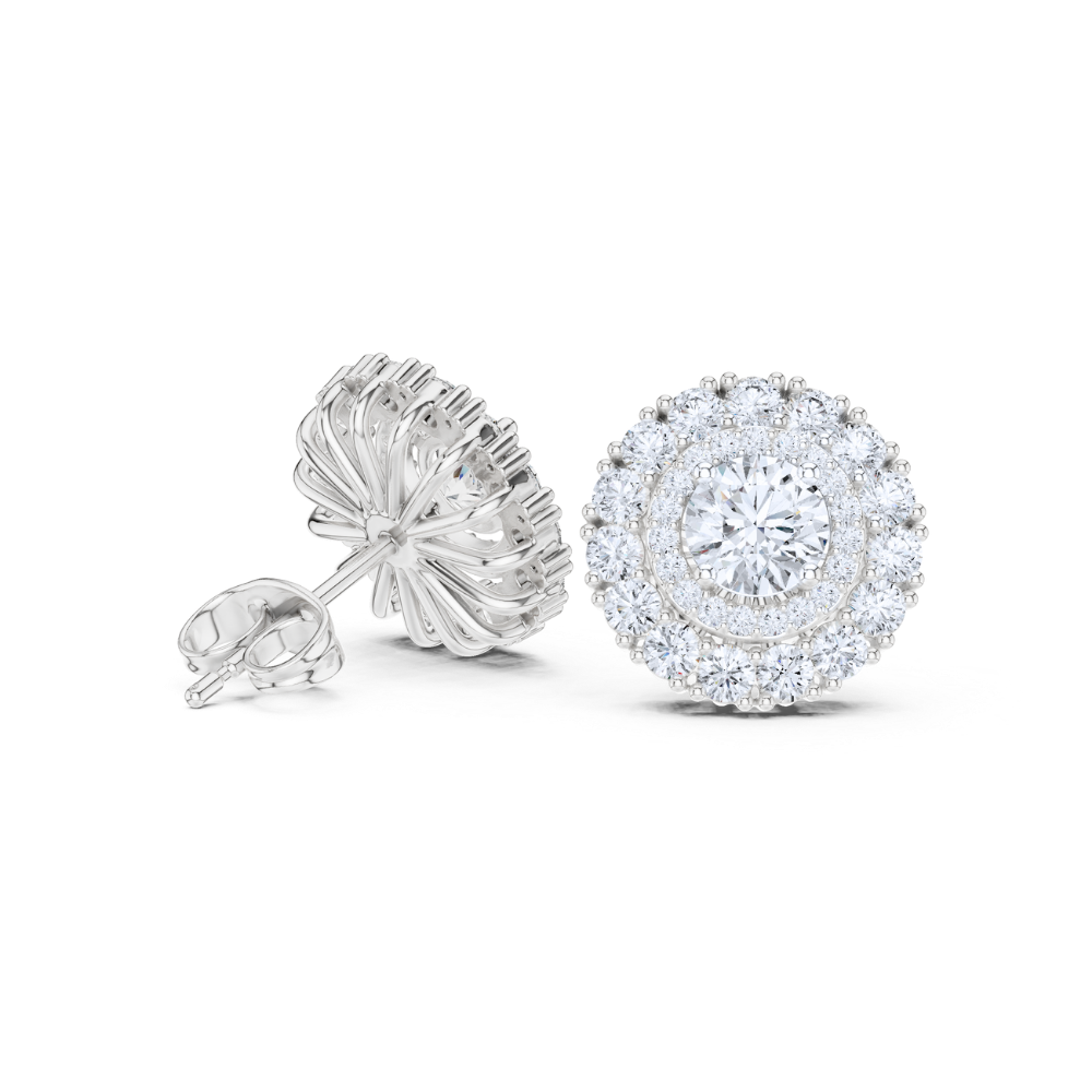 Eternal Halo Triple Diamond Studs