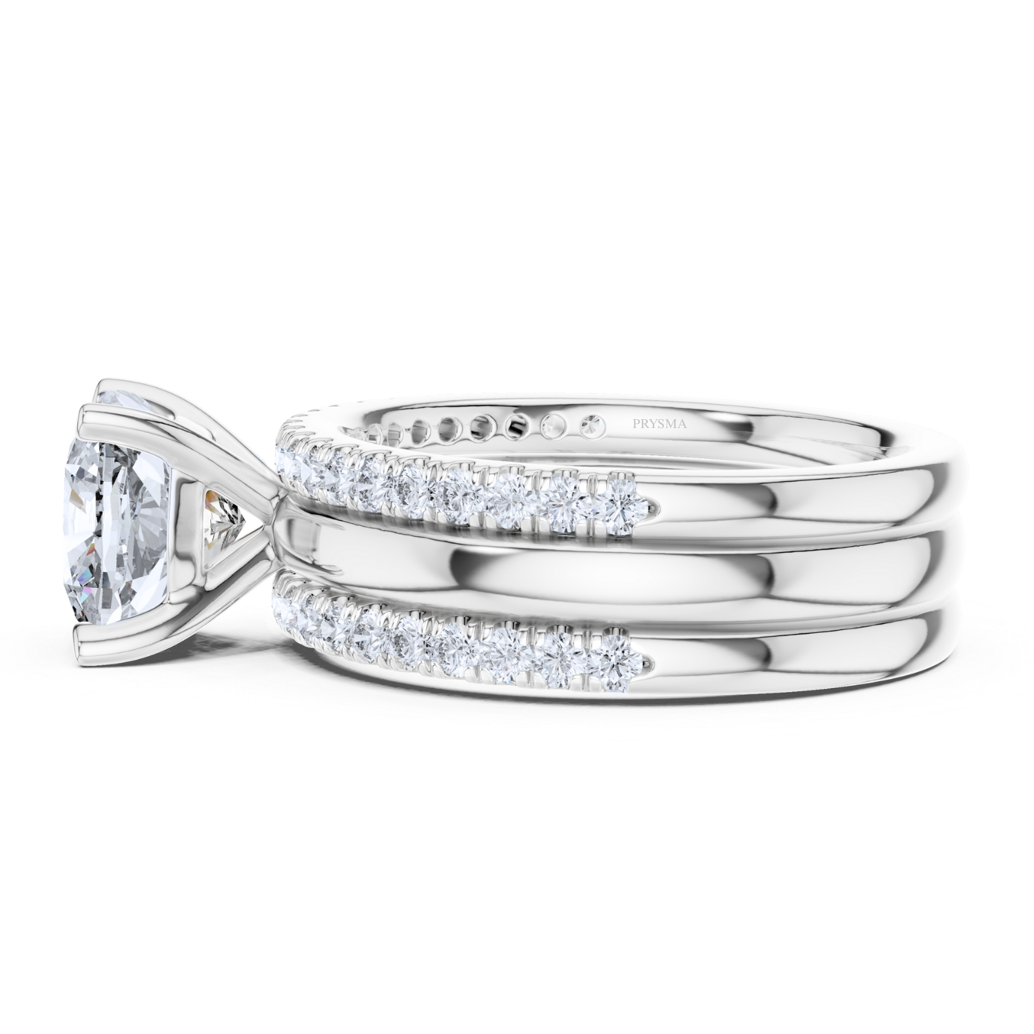 Cushion-Cut Diamond Twisted Rope Bridal Set