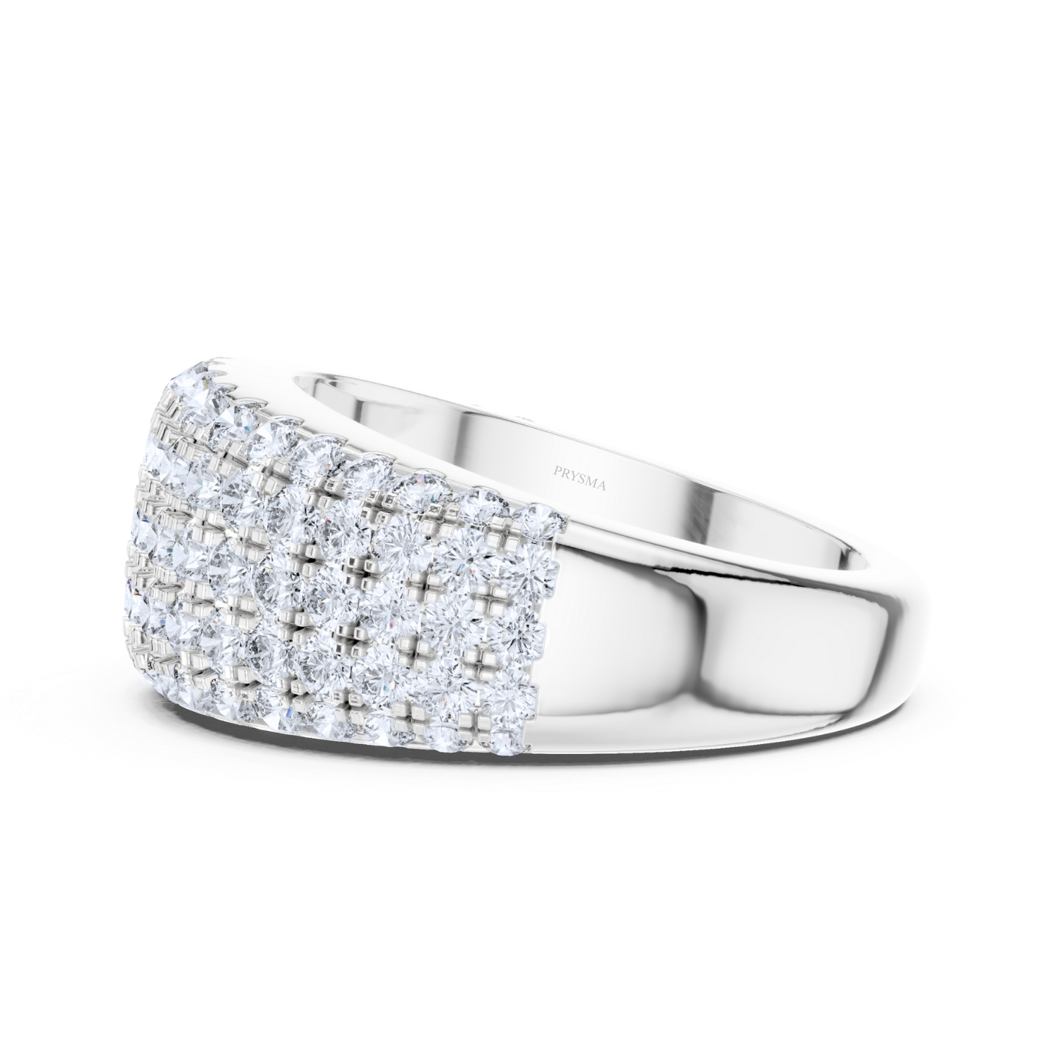 Five-Row Pave Diamond Dome Ring