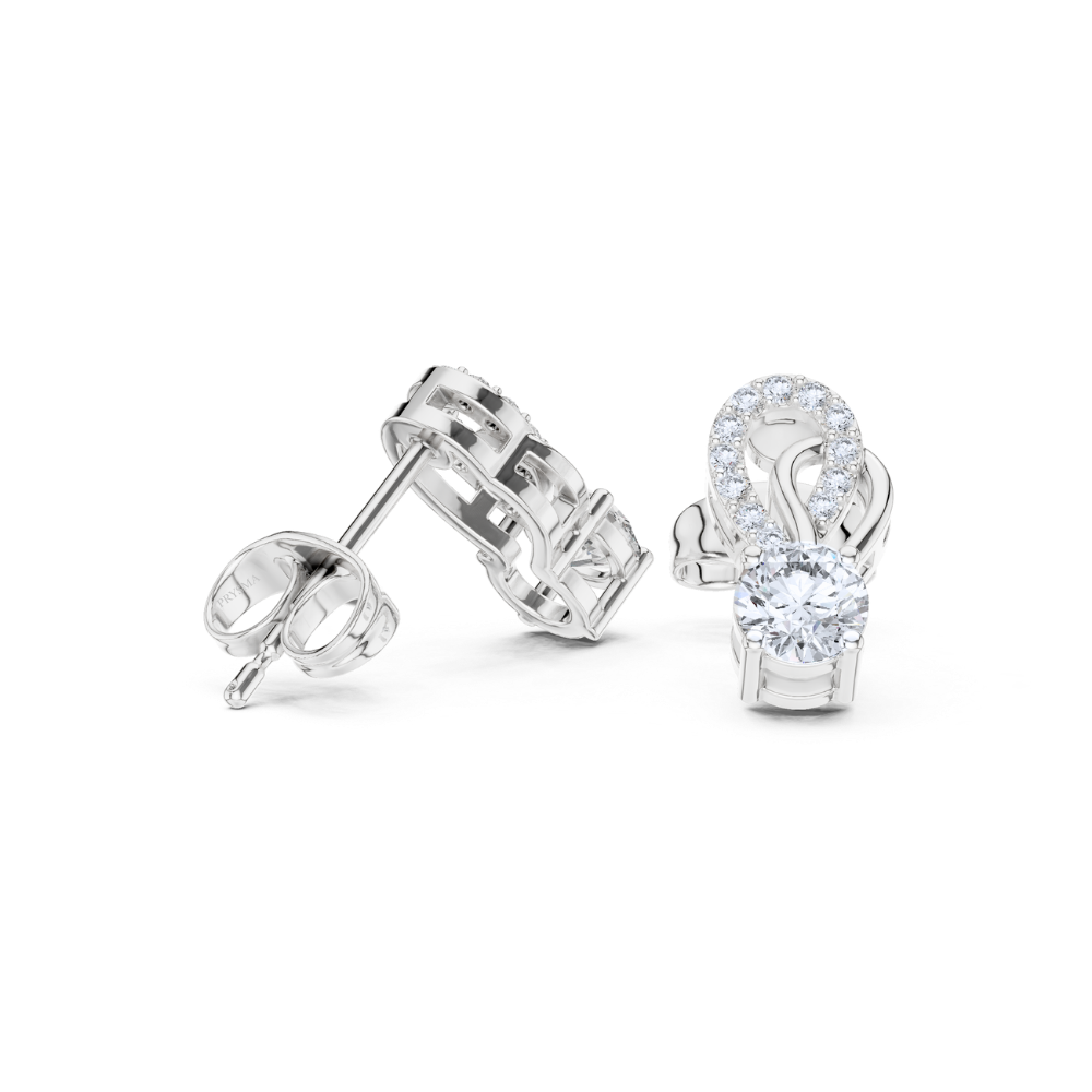 Infinity Loop Diamond Stud Earrings