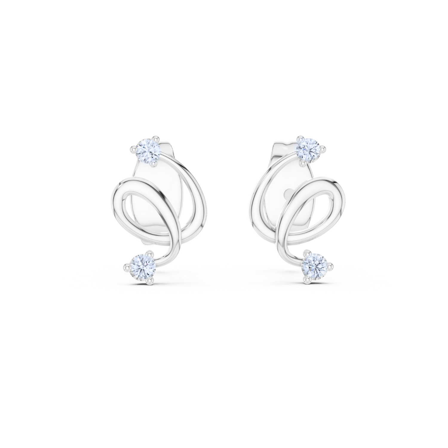 Elegant Swirl Diamond Earrings