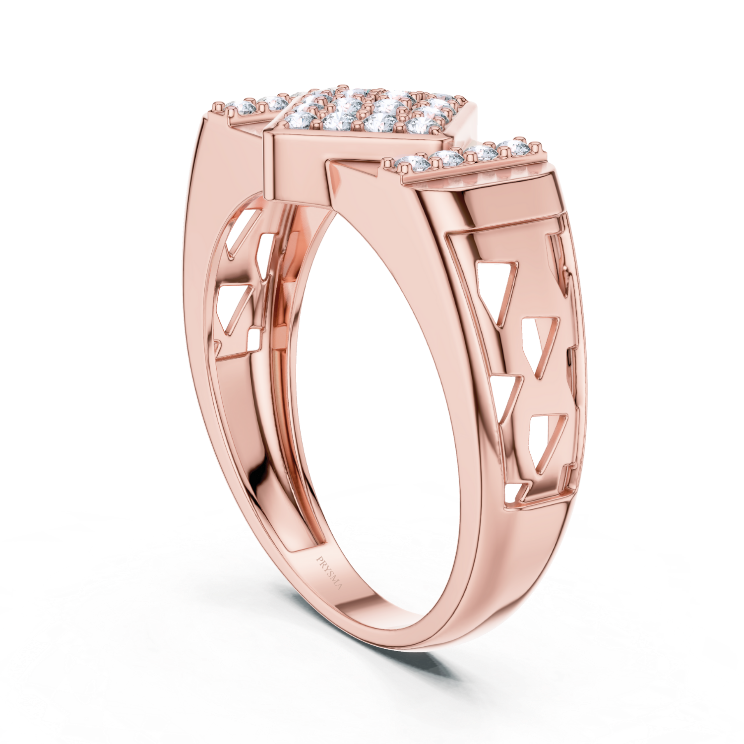 Modern Lattice Diamond Ring