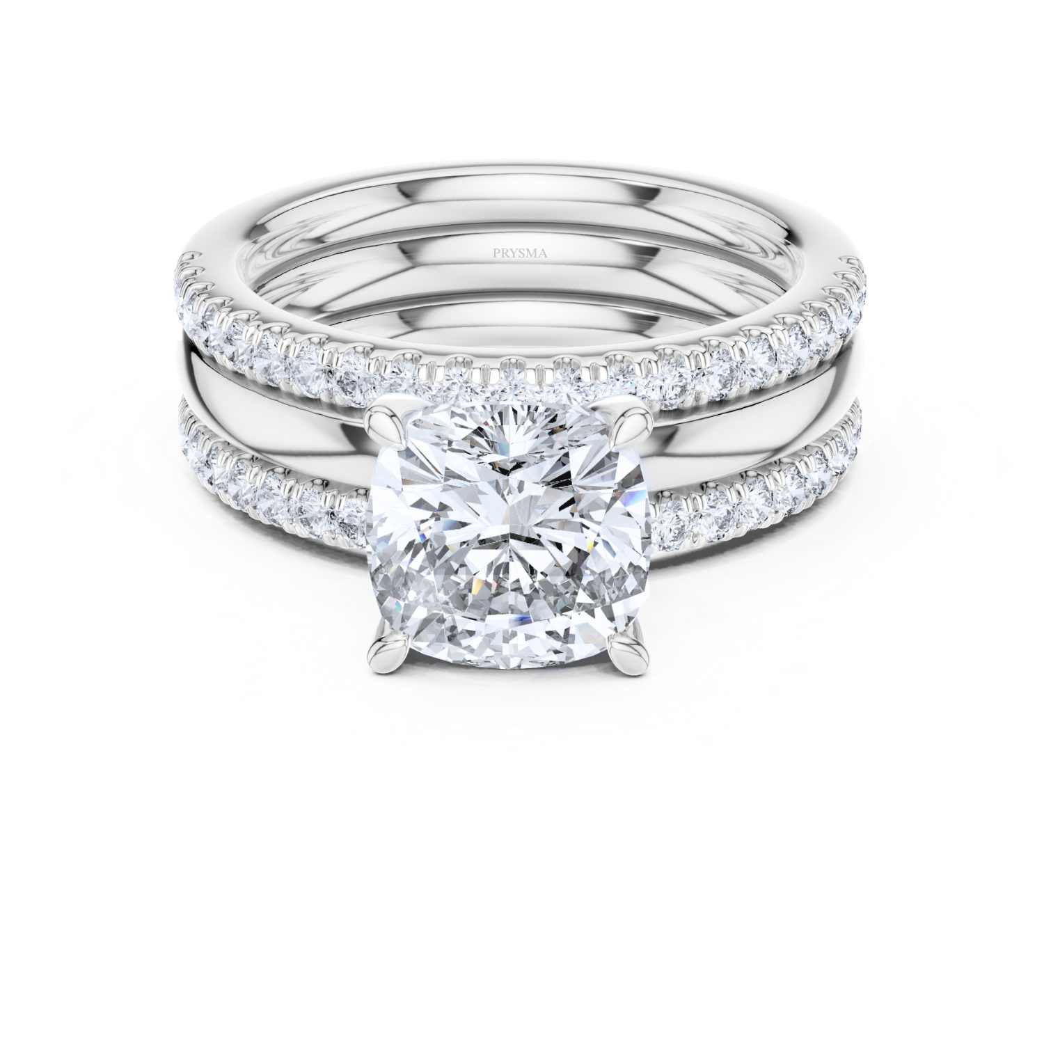 Cushion-Cut Diamond Twisted Rope Bridal Set