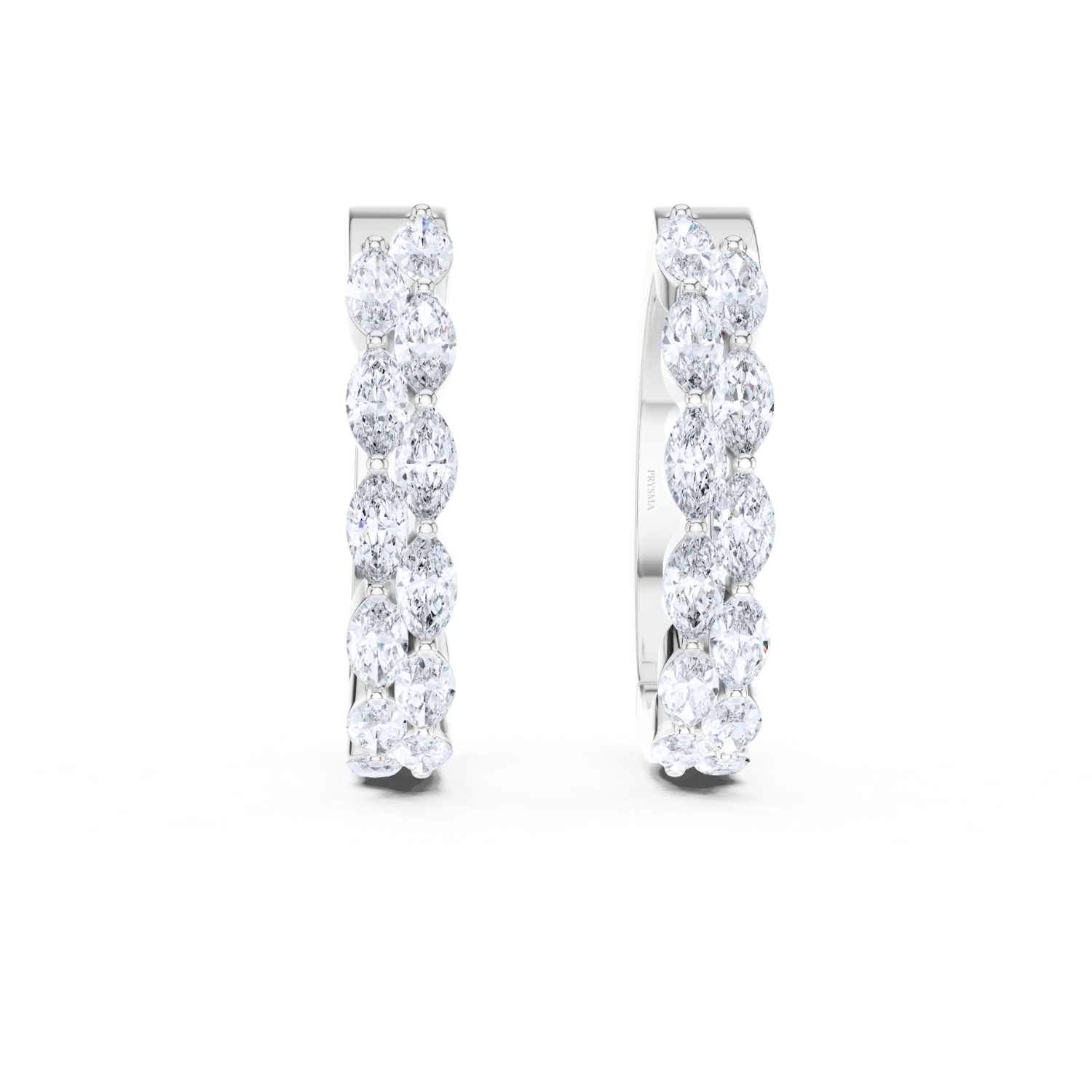 Marquise-Cut Diamond Hoop Earrings