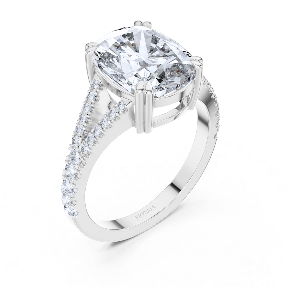 Celestia Split-Shank Cushion Ring