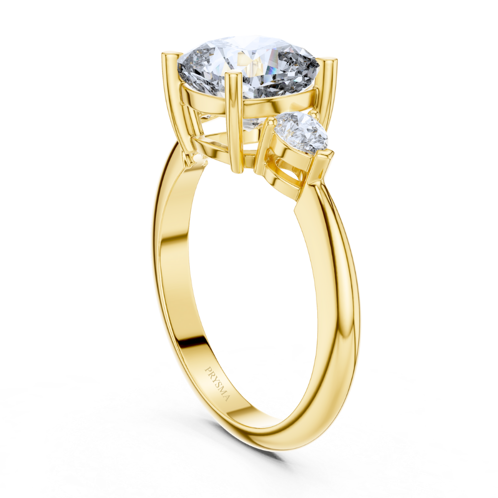 Glimmer Crest Three-Stone Diamond Ring