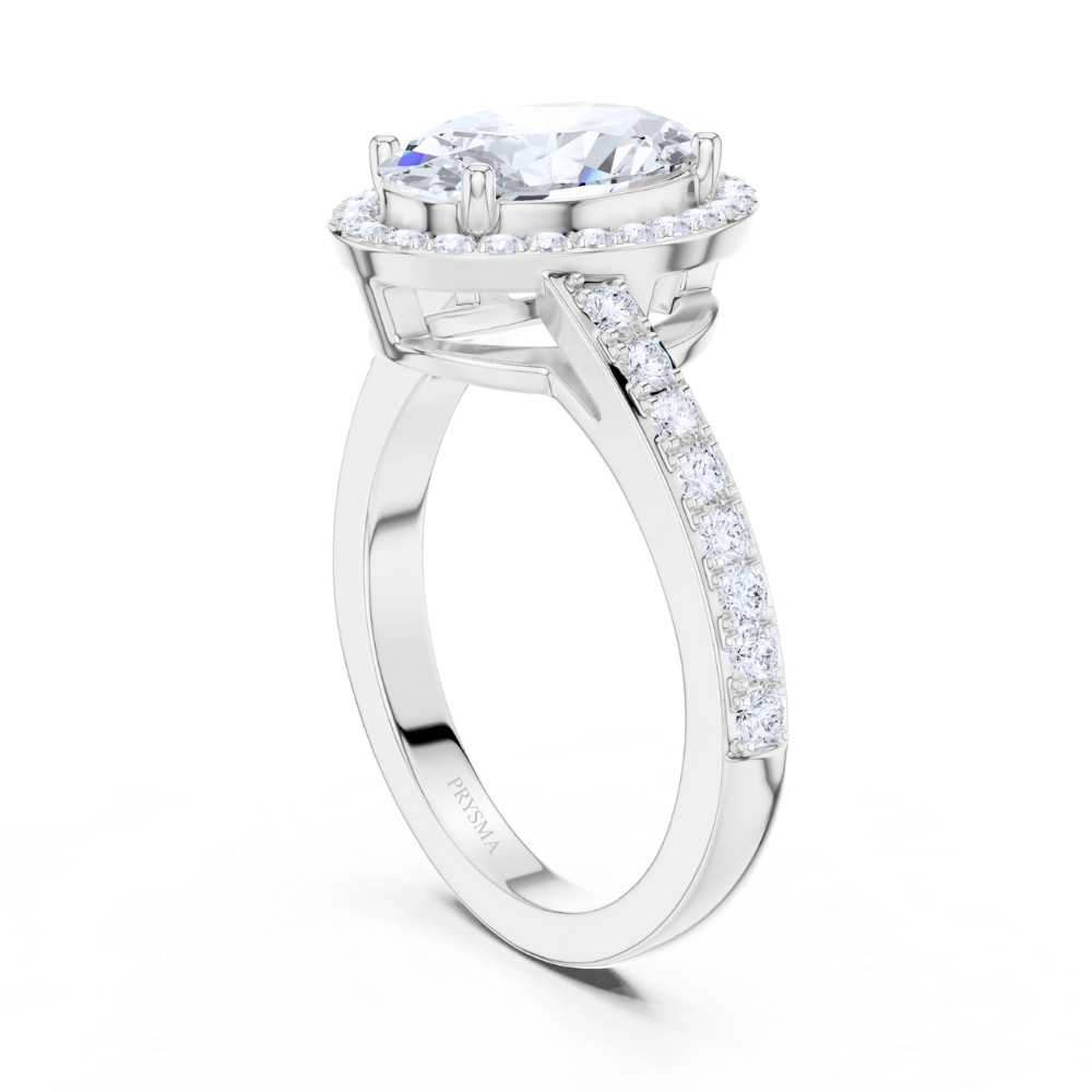 Radiance Oval Halo Diamond Ring