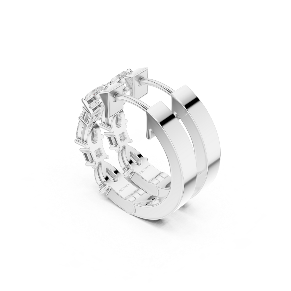 Radiant Harmony Diamond Hoop Earrings