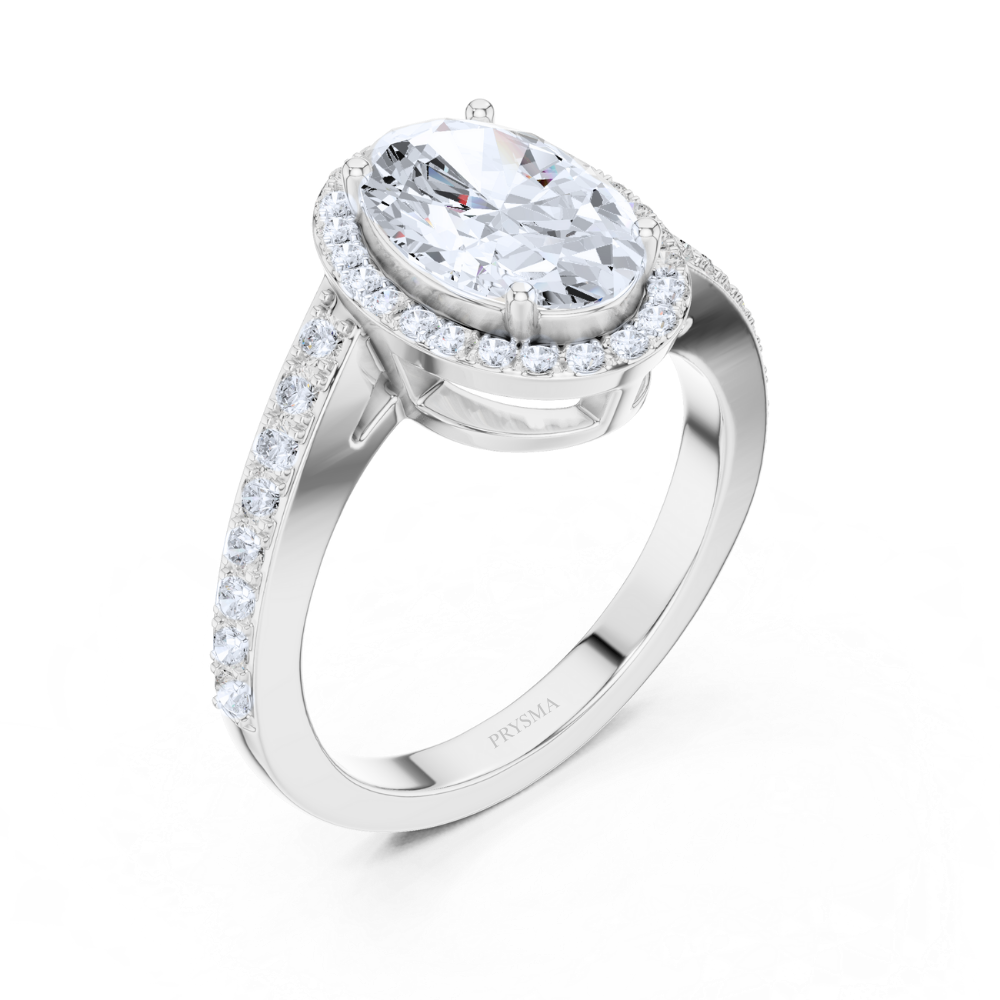Radiance Oval Halo Diamond Ring