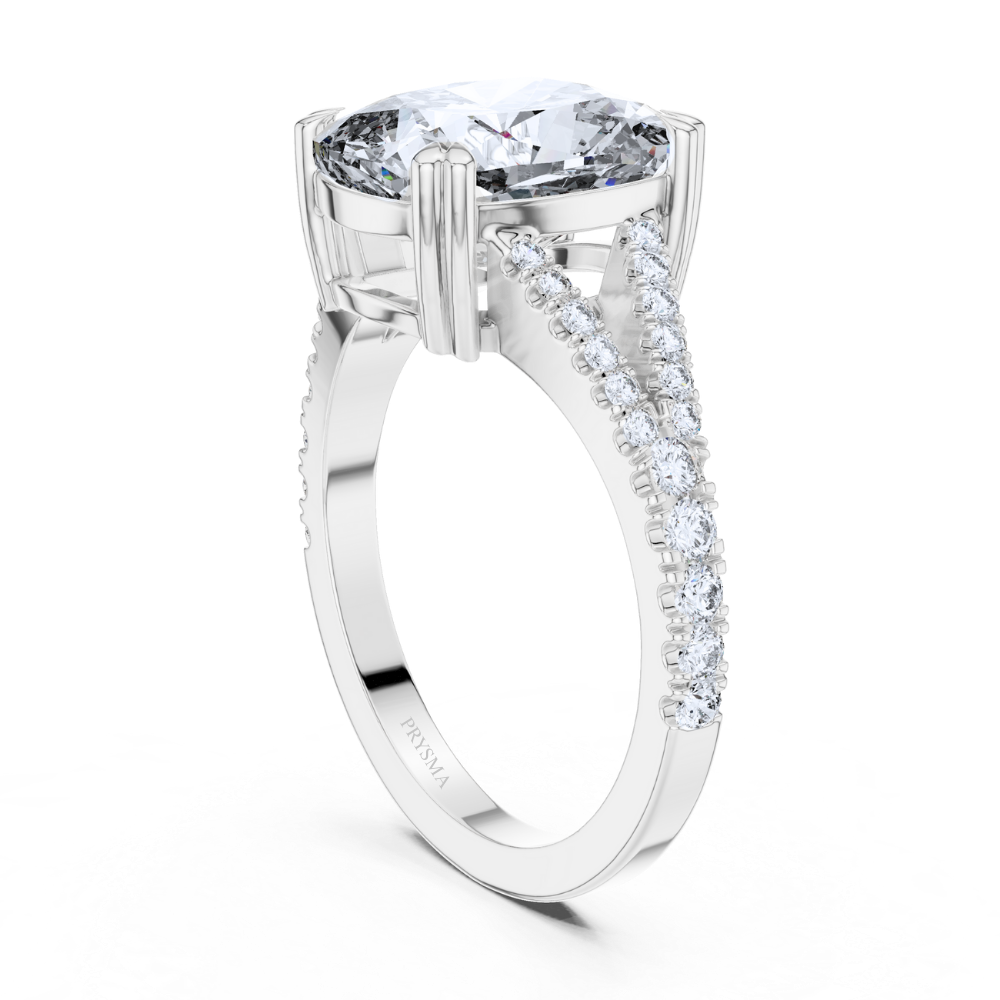 Celestia Split-Shank Cushion Ring