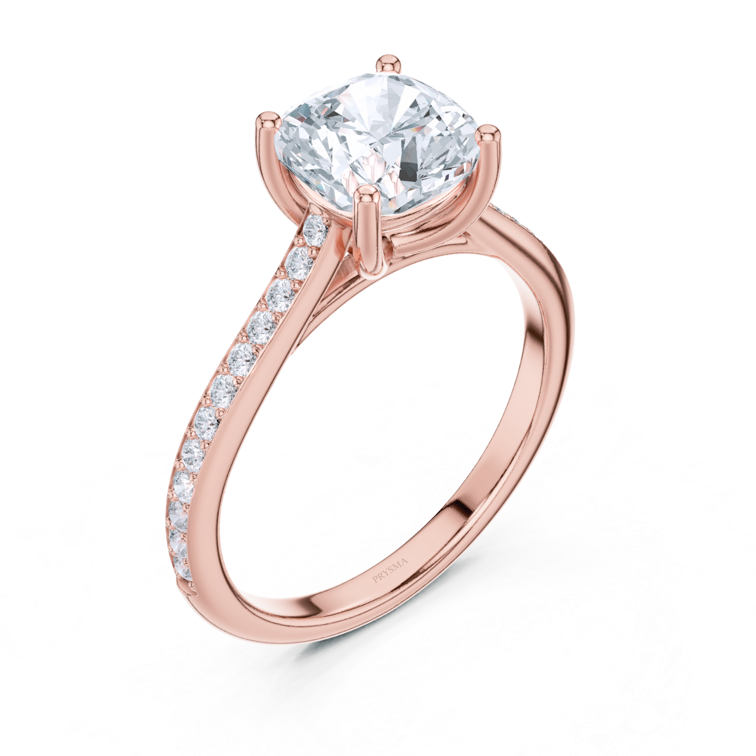 Graceful Elegance Cushion-Cut Solitaire Ring