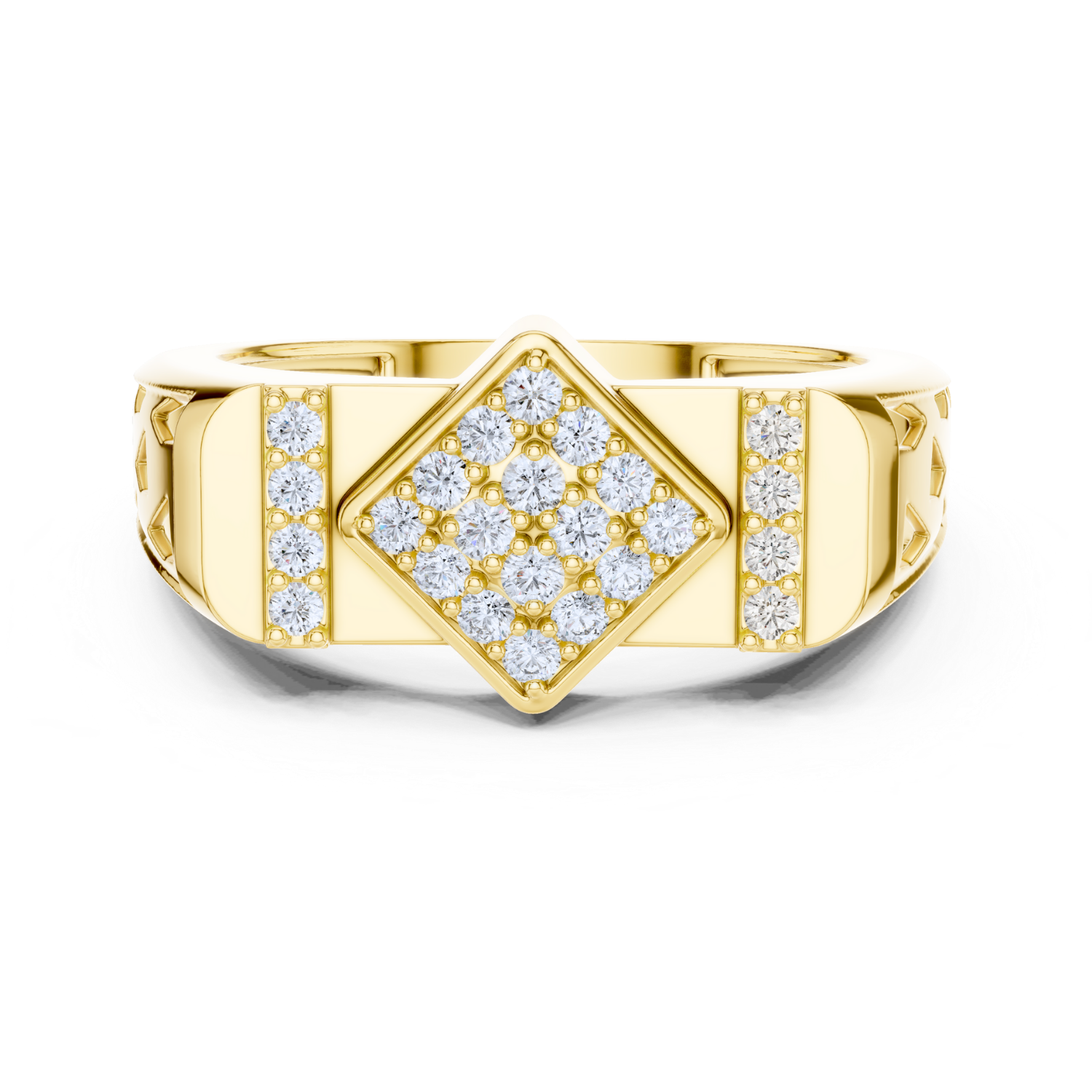 Modern Lattice Diamond Ring