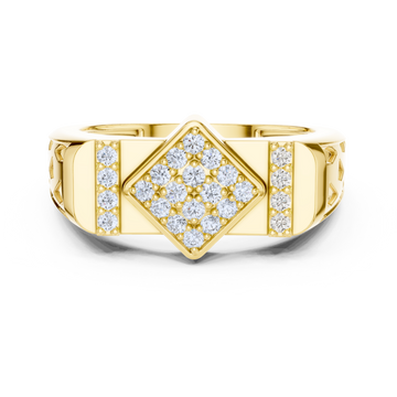Modern Lattice Diamond Ring