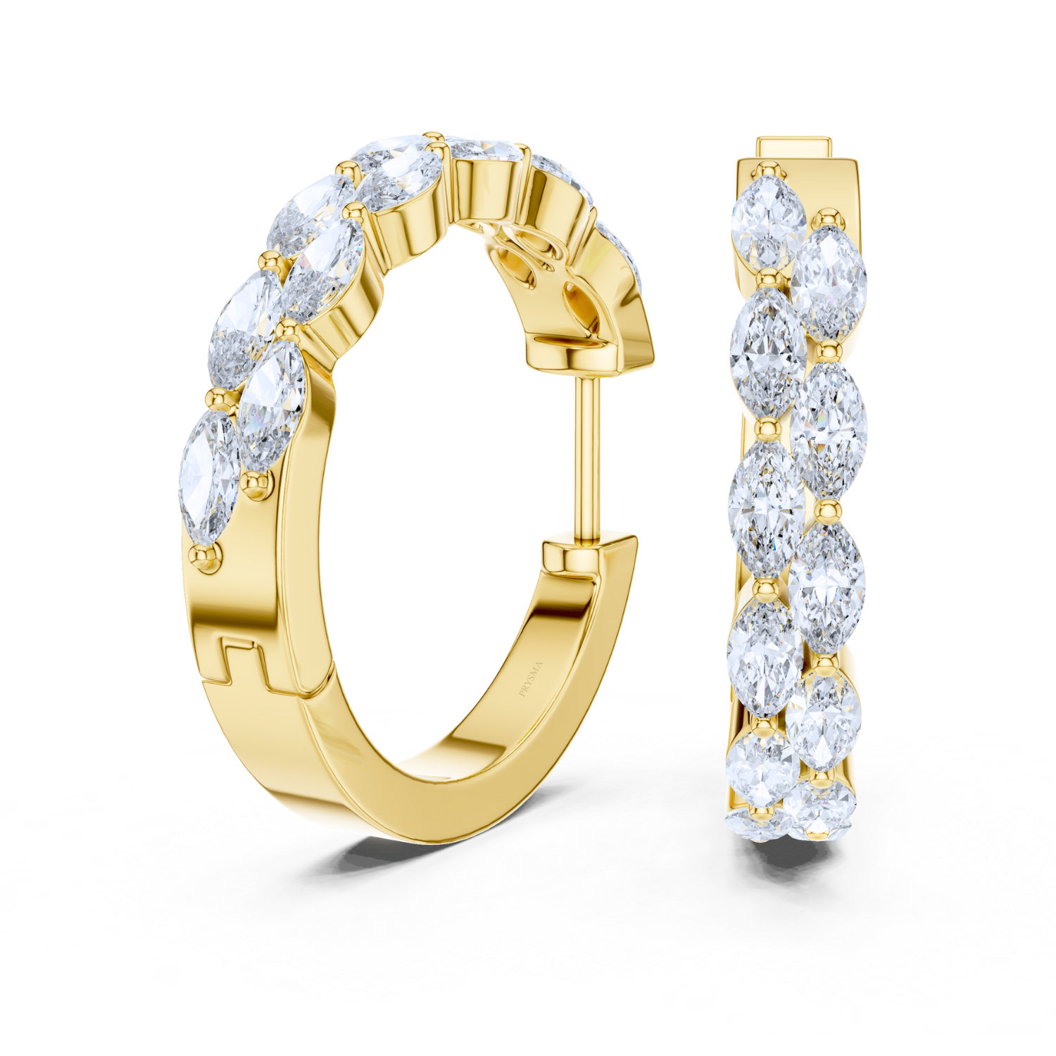 Marquise-Cut Diamond Hoop Earrings