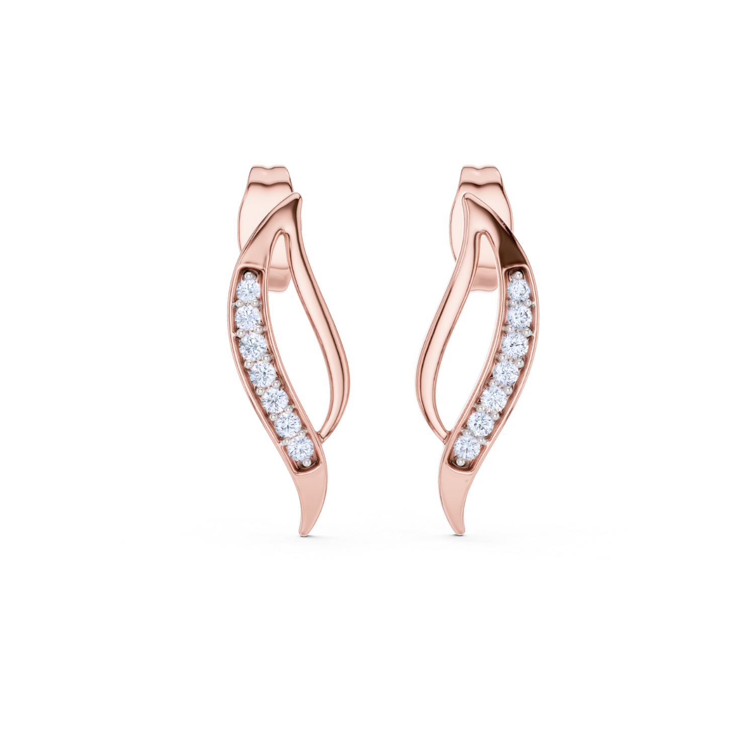 Elegance Twist Diamond Hoop Earrings