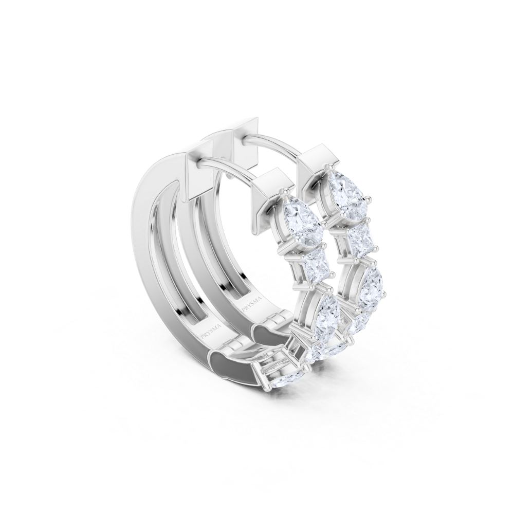 Radiant Harmony Diamond Hoop Earrings