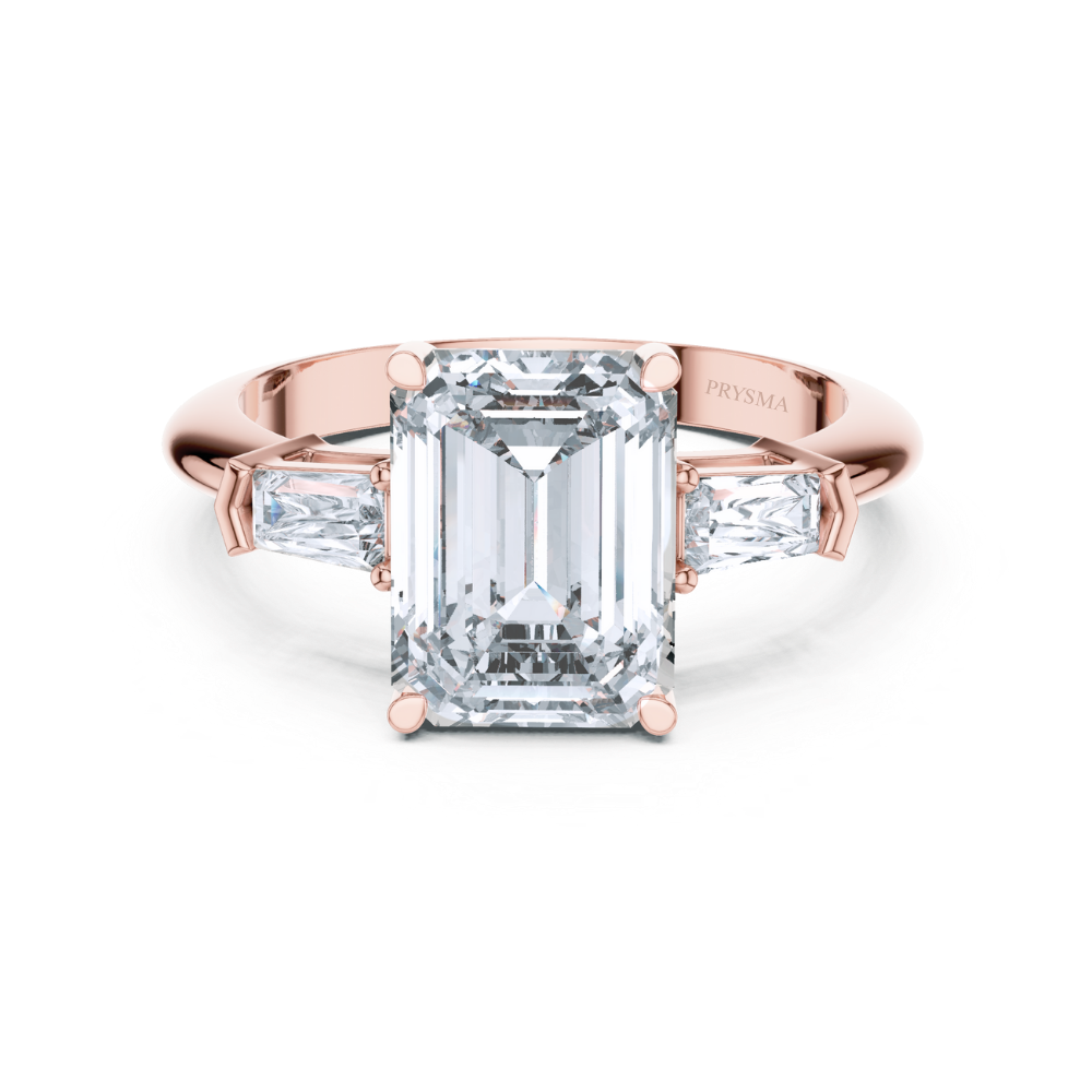 Regal Vision Emerald-Cut Three-Stone Ring