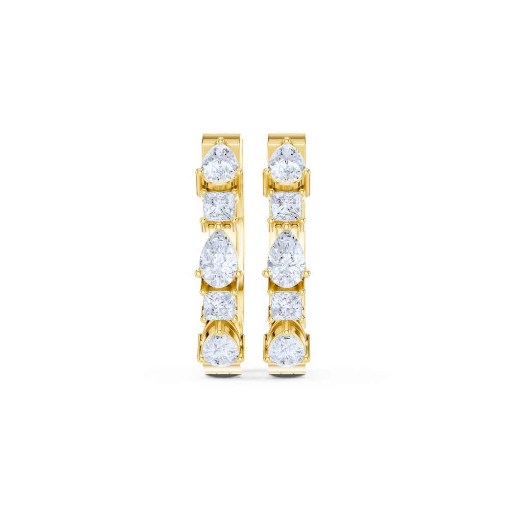 Radiant Harmony Diamond Hoop Earrings