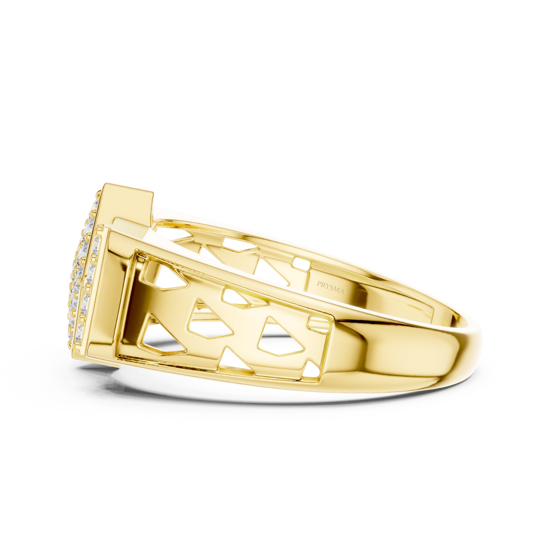 Modern Lattice Diamond Ring