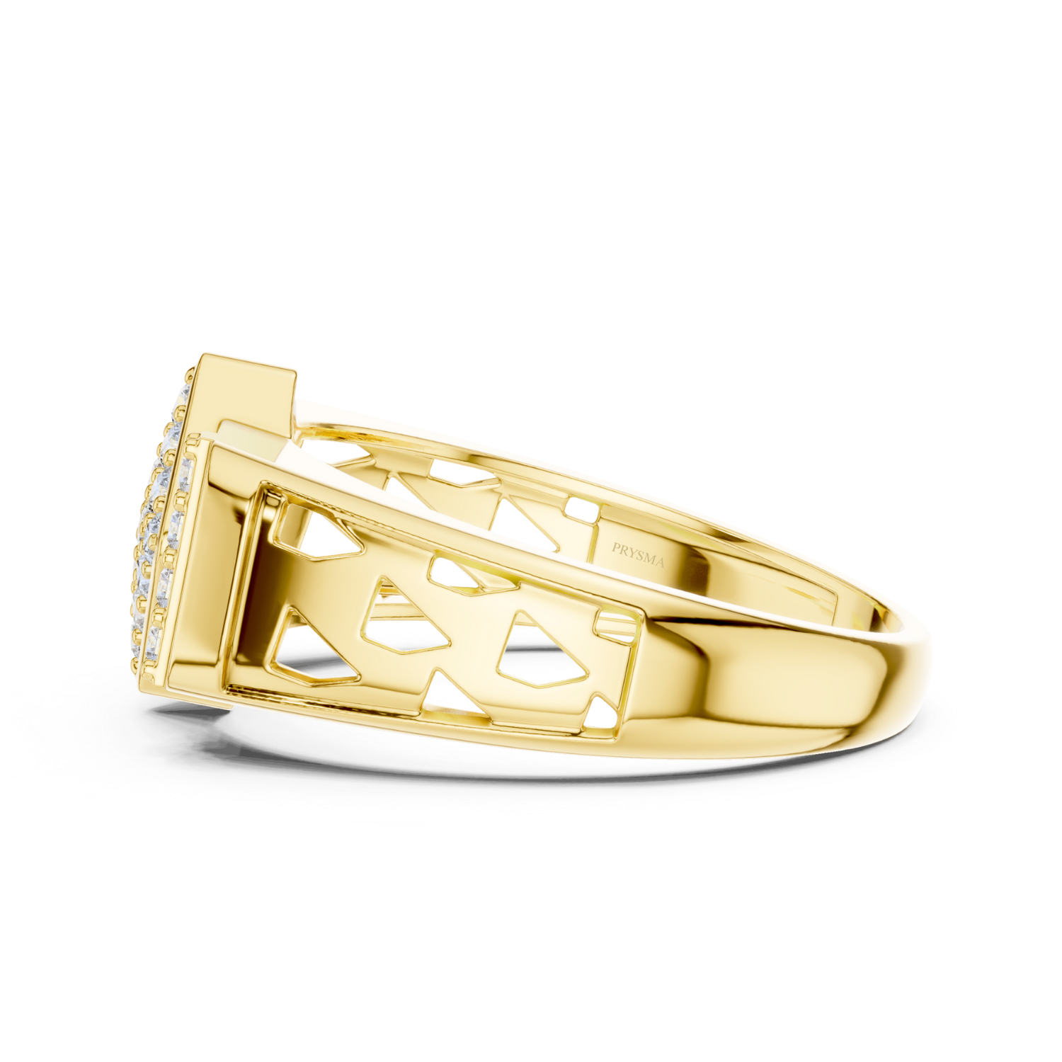 Modern Lattice Diamond Ring
