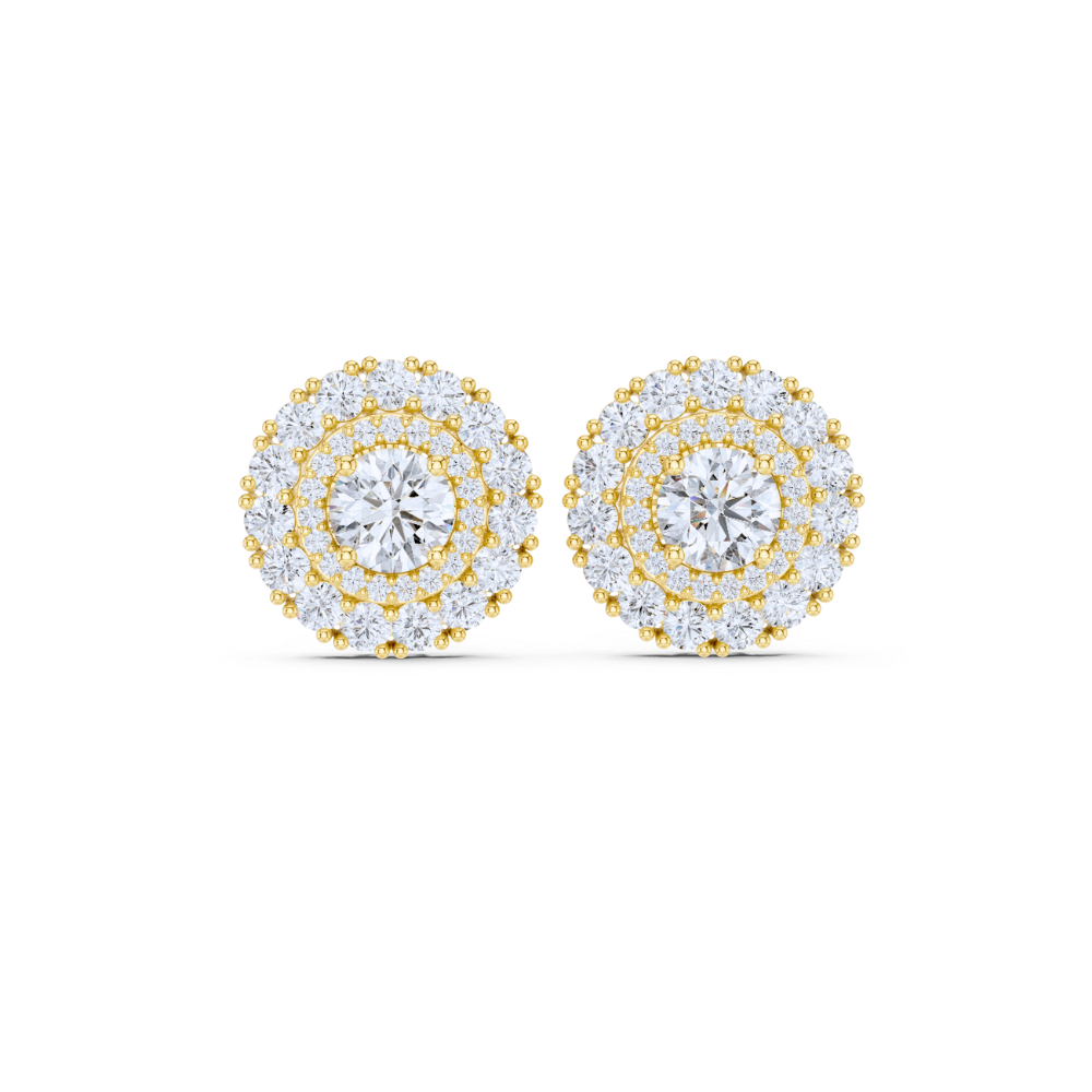 Eternal Halo Triple Diamond Studs