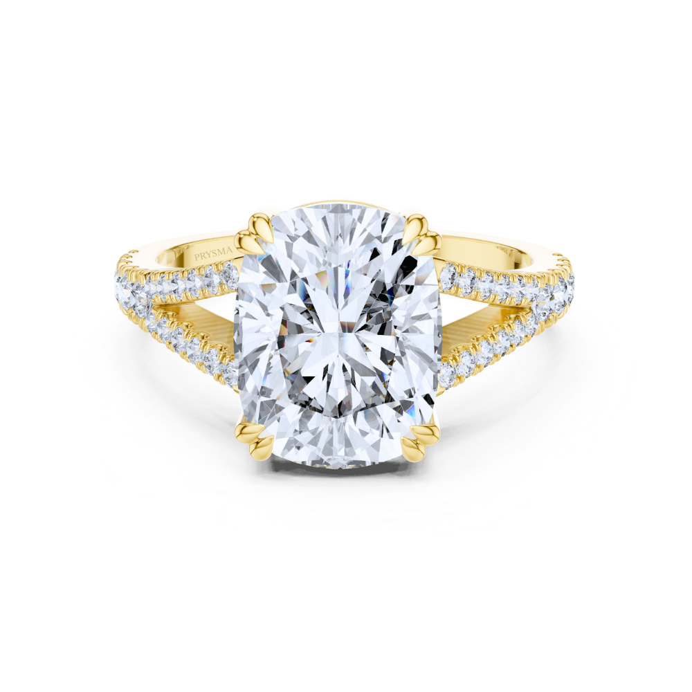 Celestia Split-Shank Cushion Ring