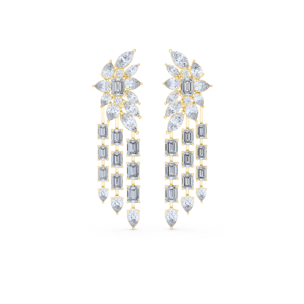 Radiant Cascade Floral Dangle Earrings