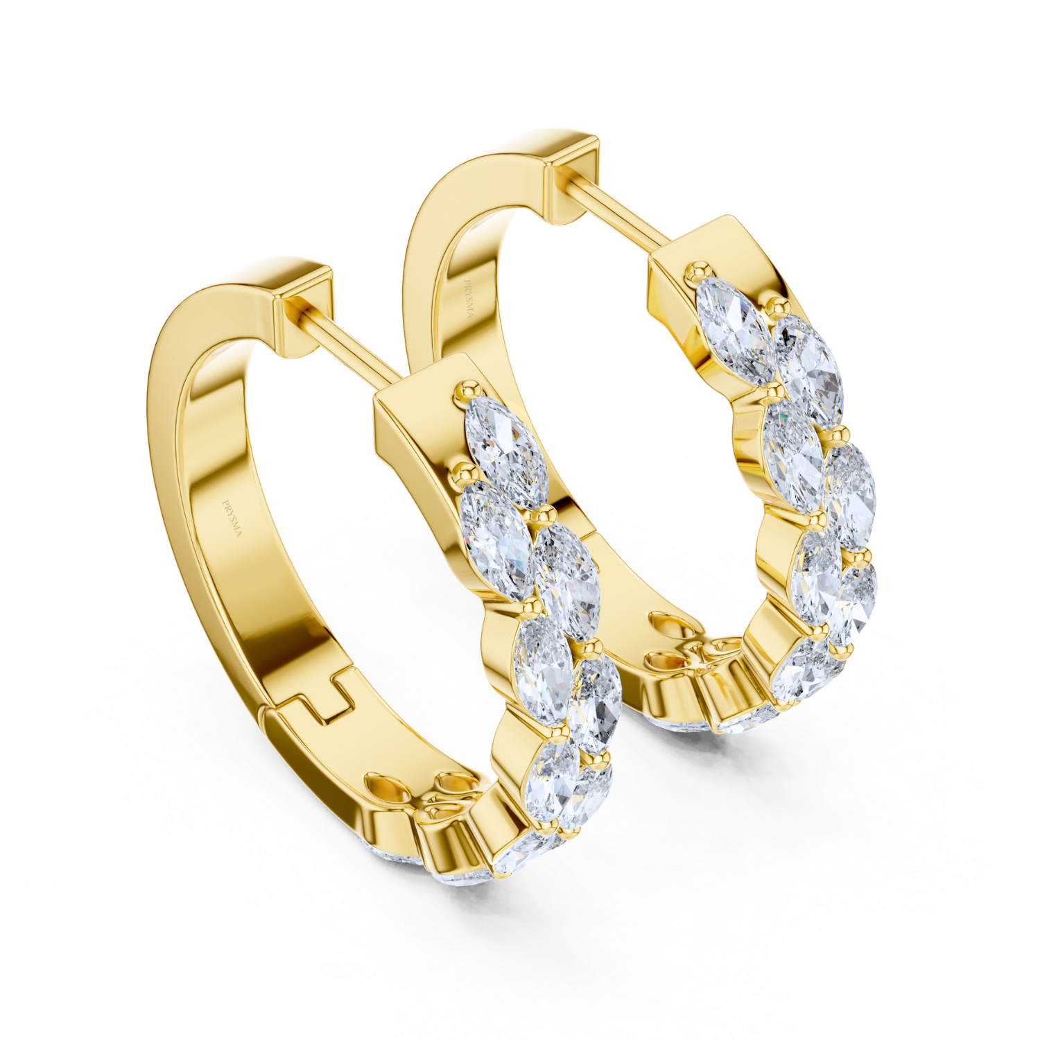 Marquise-Cut Diamond Hoop Earrings