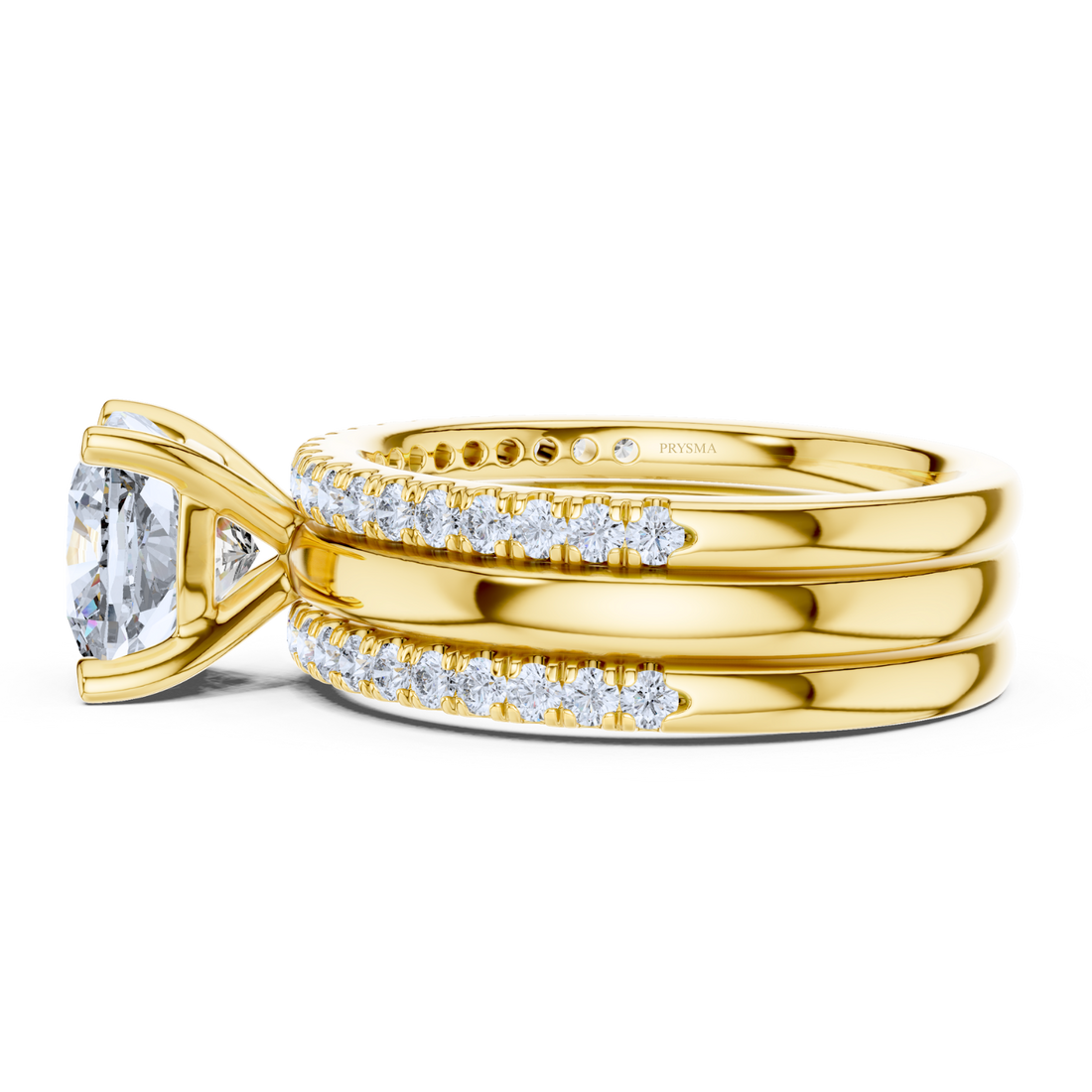 Cushion-Cut Diamond Twisted Rope Bridal Set