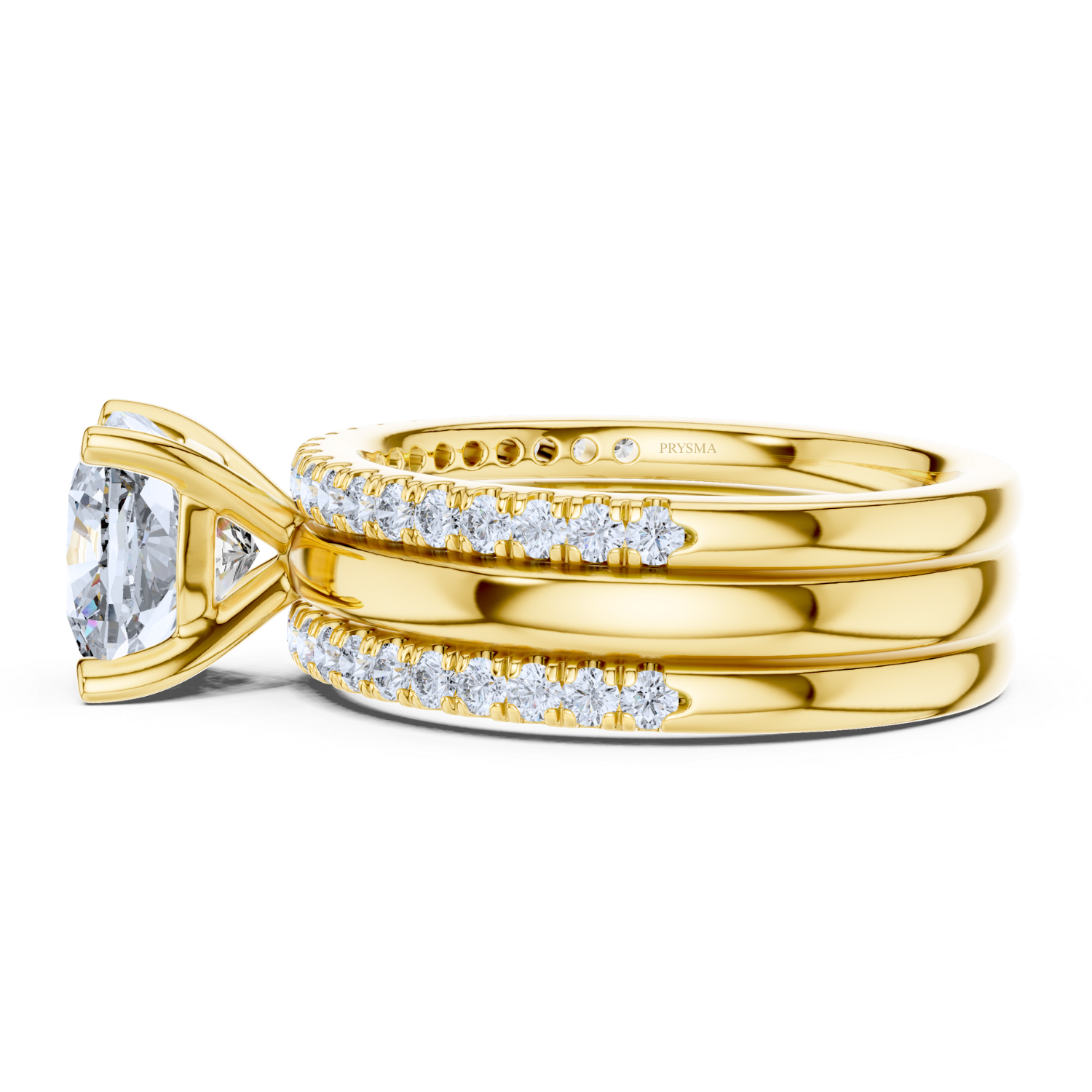 Cushion-Cut Diamond Twisted Rope Bridal Set