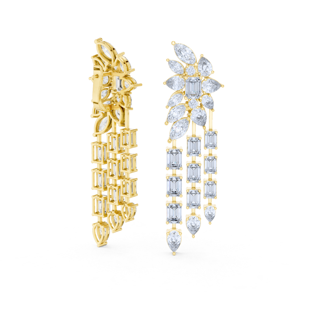 Radiant Cascade Floral Dangle Earrings