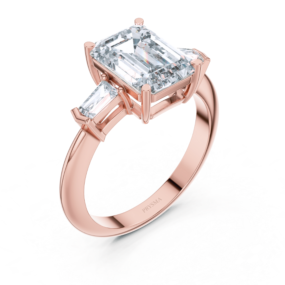 Regal Vision Emerald-Cut Three-Stone Ring