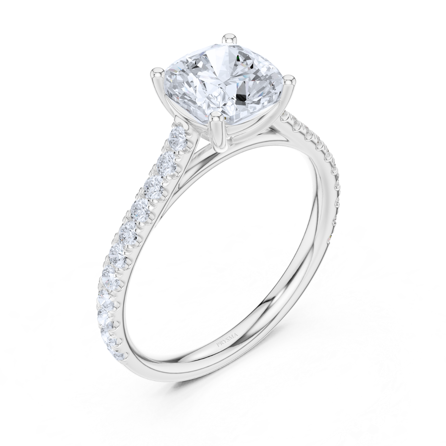 Cushion Cut Radiance Pave Ring