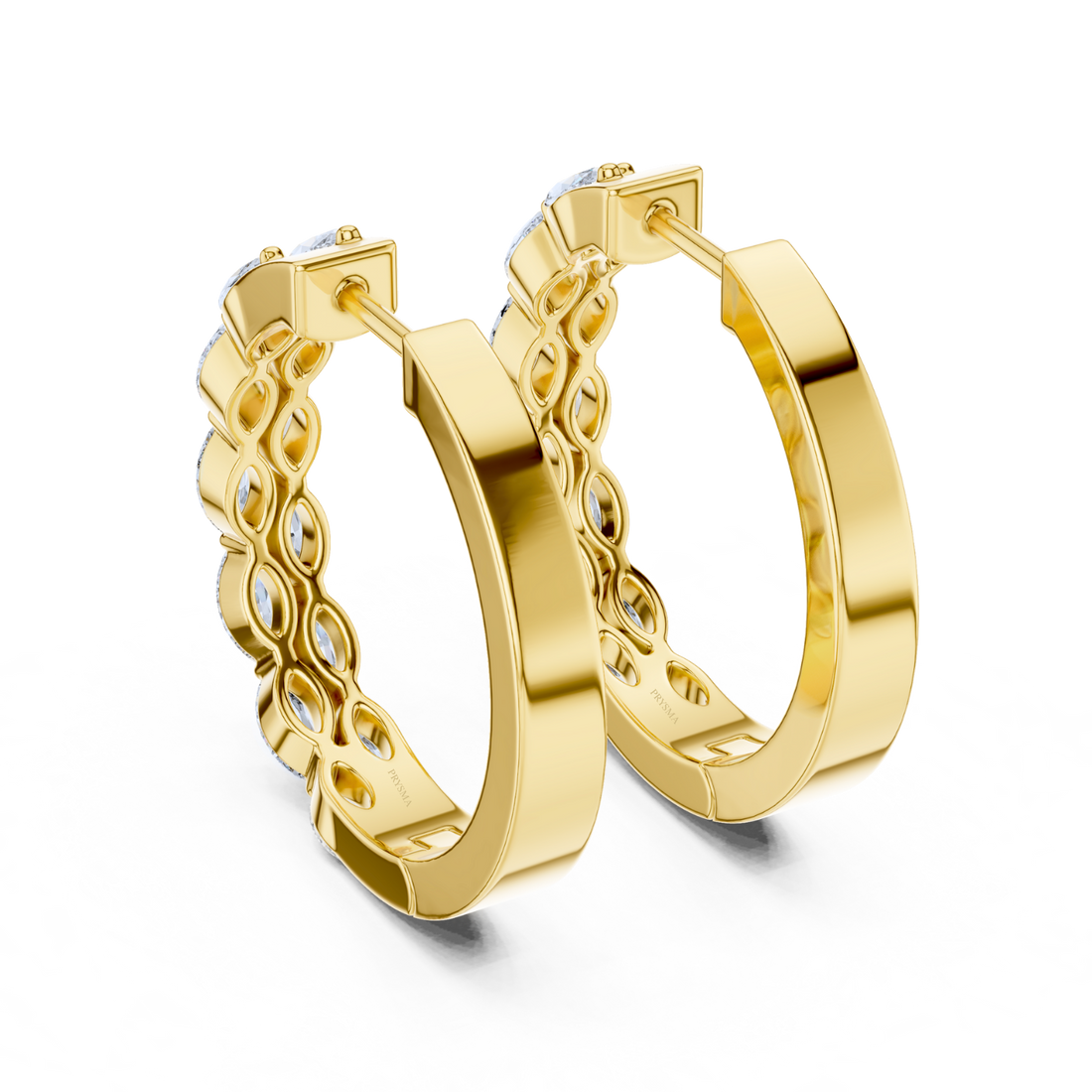 Marquise-Cut Diamond Hoop Earrings