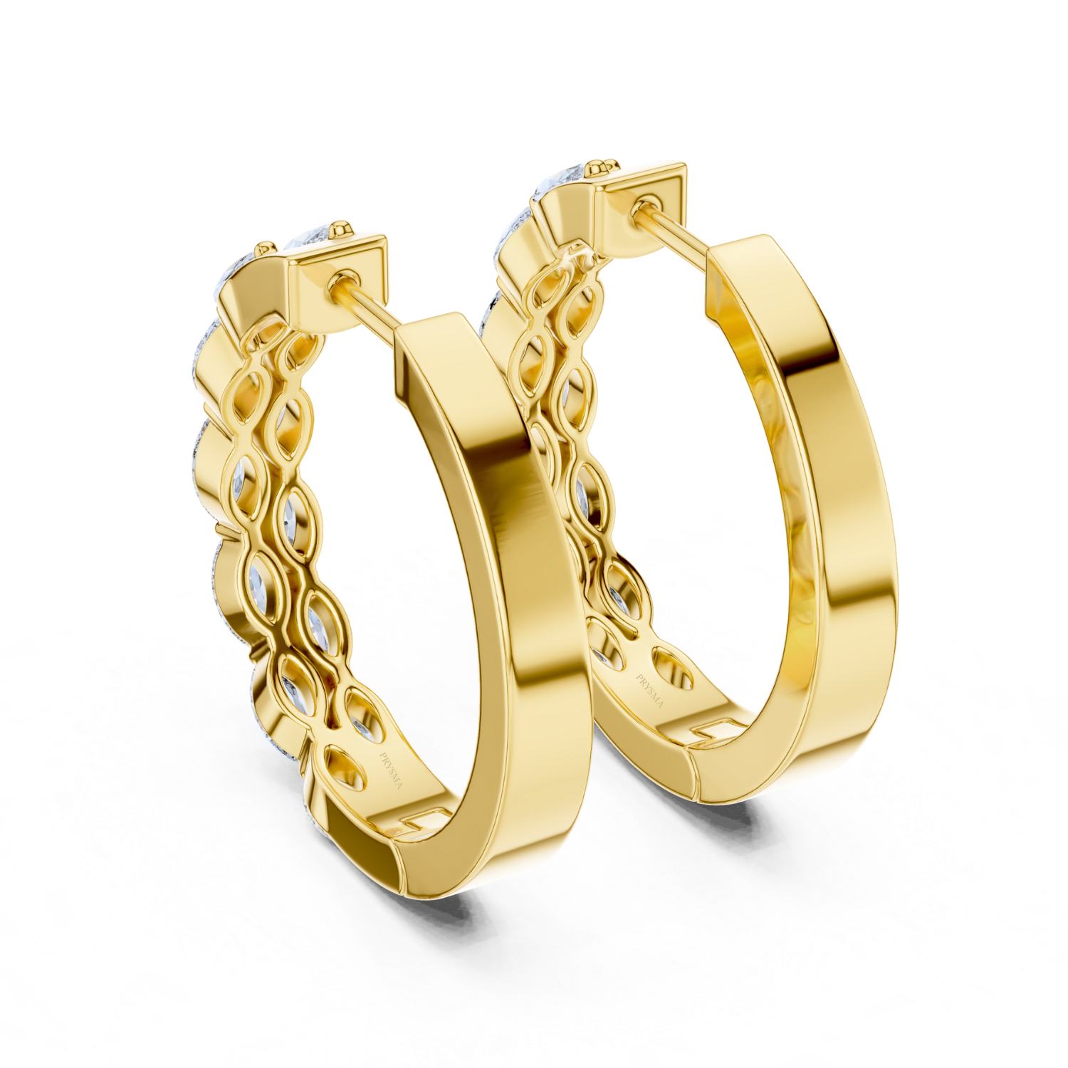 Marquise-Cut Diamond Hoop Earrings