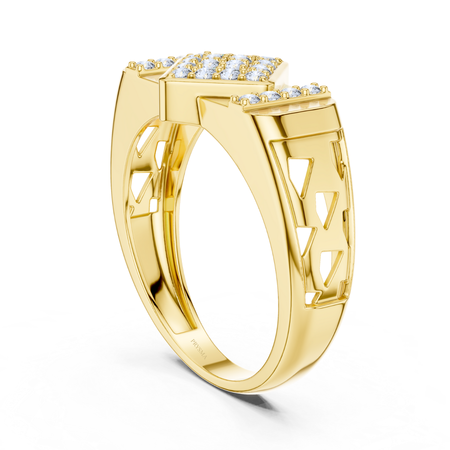 Modern Lattice Diamond Ring
