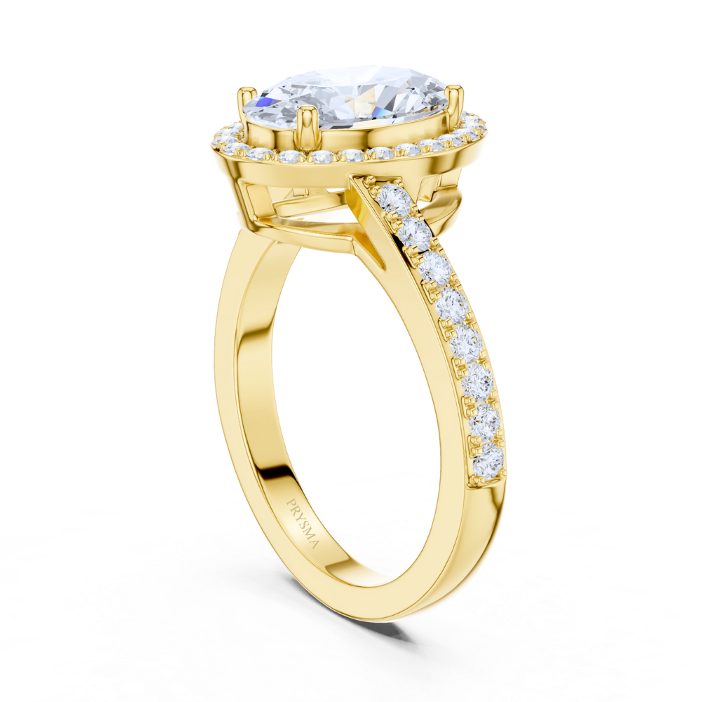 Radiance Oval Halo Diamond Ring