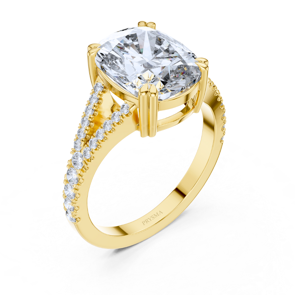 Celestia Split-Shank Cushion Ring
