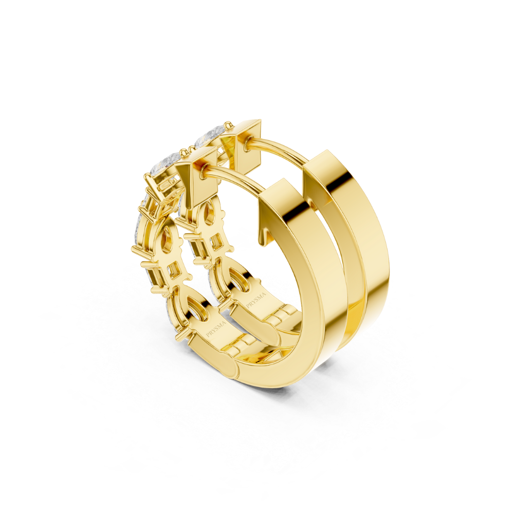 Radiant Harmony Diamond Hoop Earrings