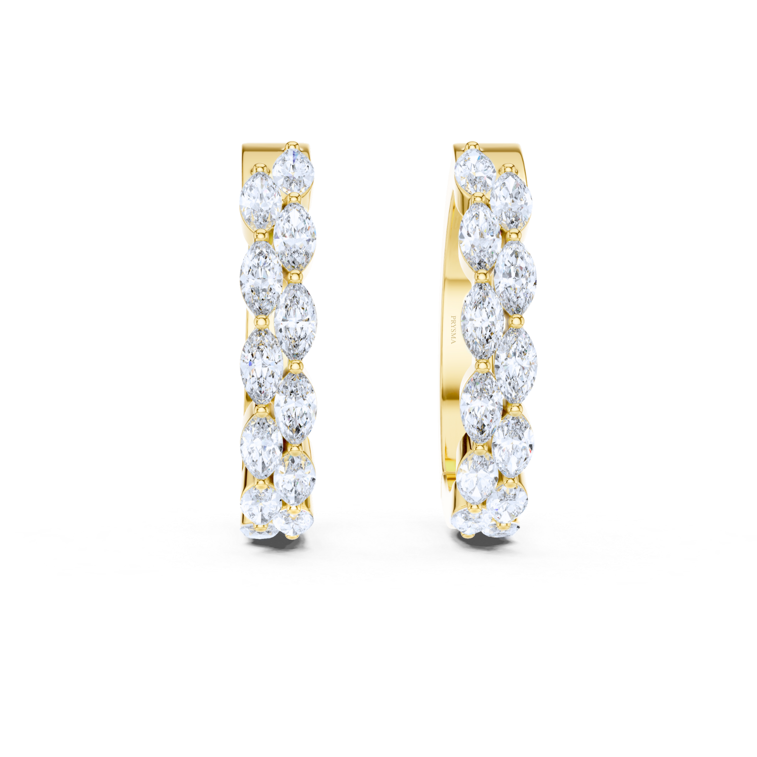 Marquise-Cut Diamond Hoop Earrings
