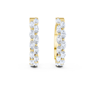 Marquise-Cut Diamond Hoop Earrings