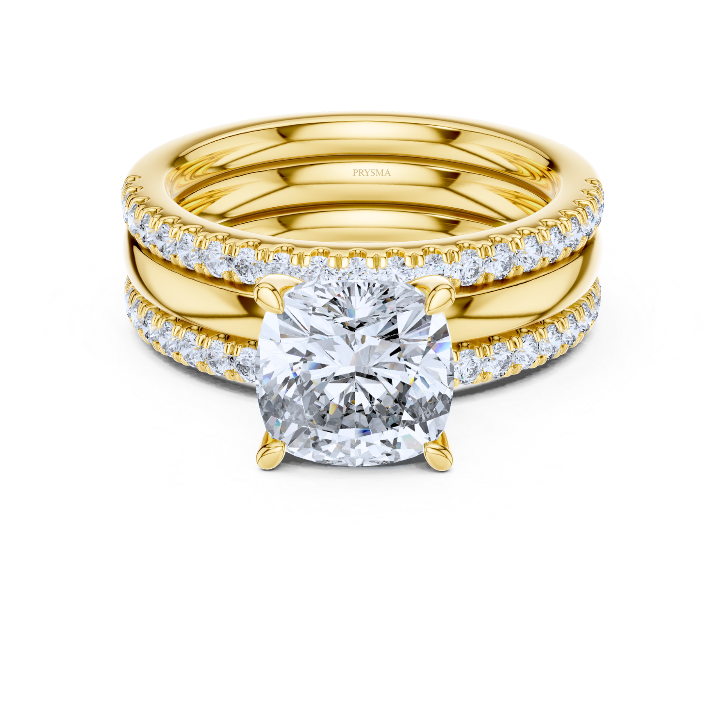 Cushion-Cut Diamond Twisted Rope Bridal Set