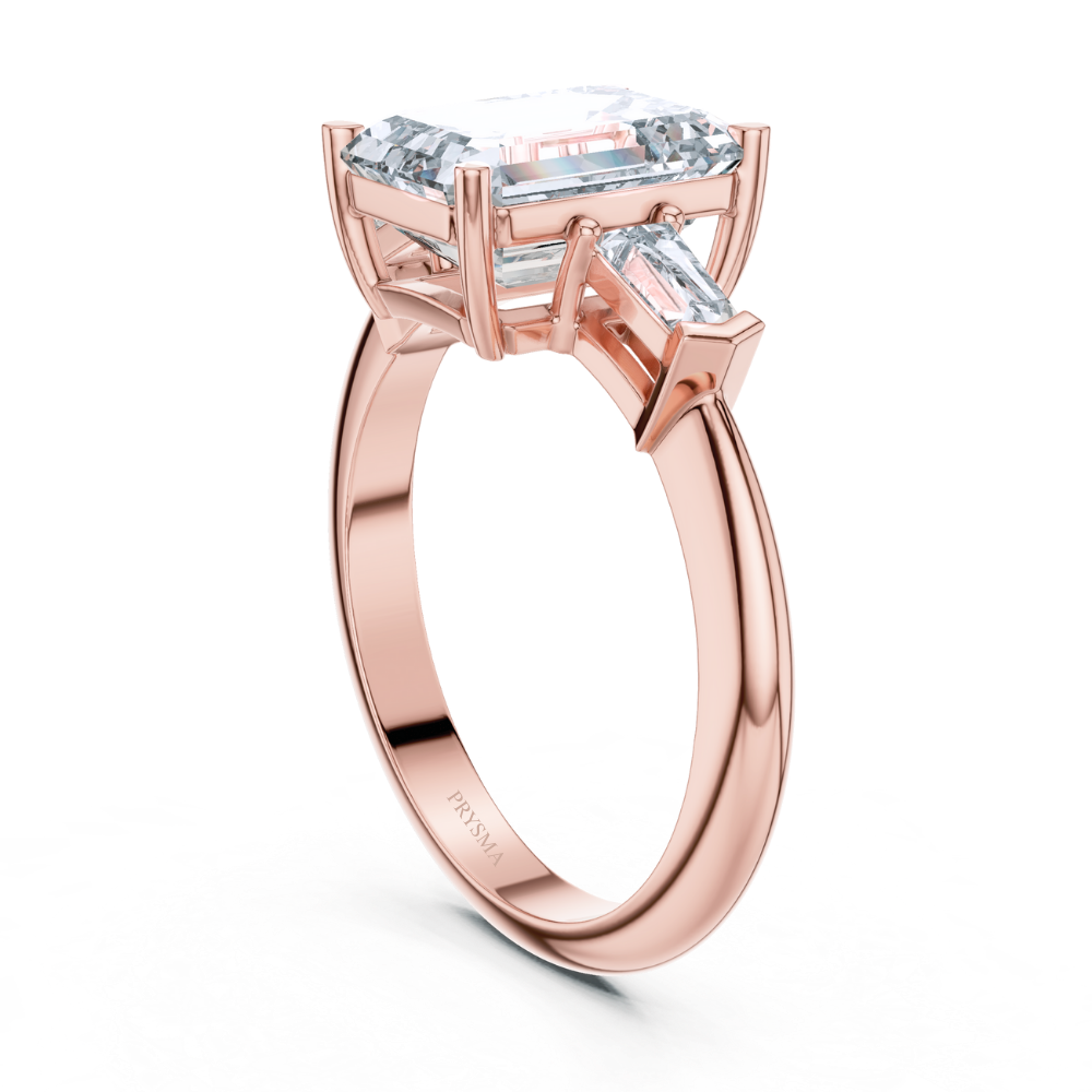 Regal Vision Emerald-Cut Three-Stone Ring