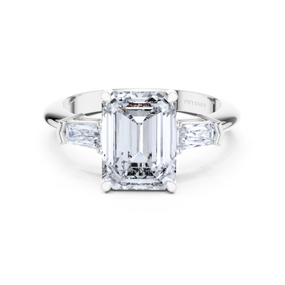 Regal Vision Emerald-Cut Three-Stone Ring
